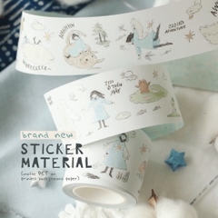 PET tape stickers với đế trắng 