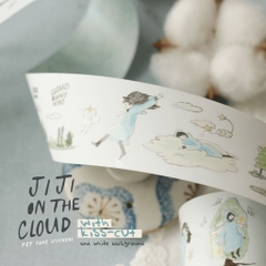 PET tape stickers với đế trắng 