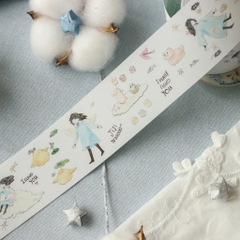 PET tape stickers với đế trắng 