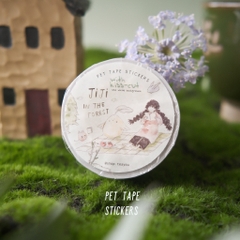 PET tape stickers với đế trắng 
