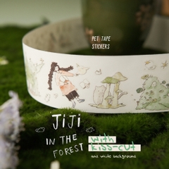 PET tape stickers với đế trắng 