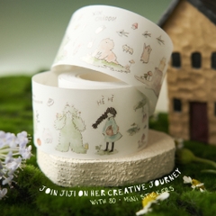PET tape stickers với đế trắng 