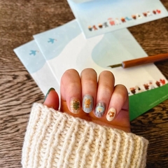 Các mẫu sticker mini dán nail hoạ sĩ Mariko Fukuoka và Aiko Fukukawa | hãng Cozyca