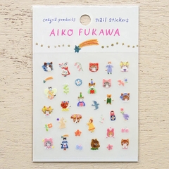 Các mẫu sticker mini dán nail hoạ sĩ Mariko Fukuoka và Aiko Fukukawa | hãng Cozyca