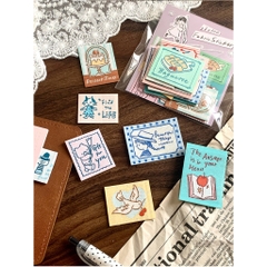 Set 10 sticker tag thêu vải hãng Molinta