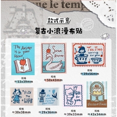 Set 10 sticker tag thêu vải hãng Molinta
