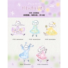 Các mẫu Flake Note series Watercolor Girls hãng Molinta