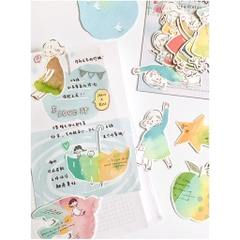 Các mẫu Flake Note series Watercolor Girls hãng Molinta