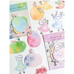 Các mẫu Flake Note series Watercolor Girls hãng Molinta