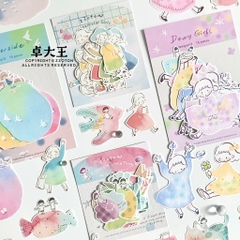 Các mẫu Flake Note series Watercolor Girls hãng Molinta