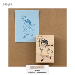 Các mẫu stamp gỗ cô gái chủ đề Rainy Day hãng Molinta