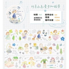 Các mẫu PET Tape series Watercolor Girls hãng Molinta