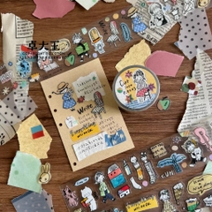 Các mẫu PET Tape series Watercolor Girls hãng Molinta
