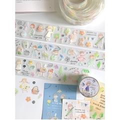Các mẫu PET Tape series Watercolor Girls hãng Molinta