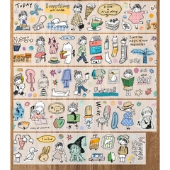 Các mẫu PET Tape series Watercolor Girls hãng Molinta