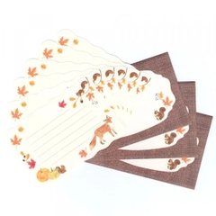 Letter Set chủ đề Autumn | 6 tờ thư + 3 phong bì | Hãng NB Nhật Bản