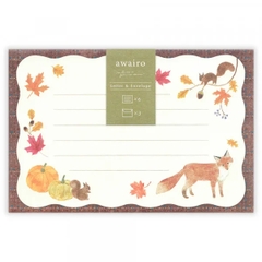 Letter Set chủ đề Autumn | 6 tờ thư + 3 phong bì | Hãng NB Nhật Bản