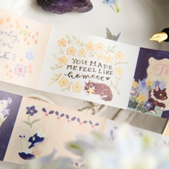 Giấy note cuộn chất Tracing (giấy can) - bế sẵn Cat and Stars Ver A và B | original by teayoushop