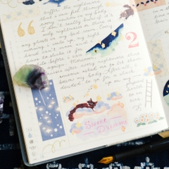 Giấy note cuộn chất Tracing (giấy can) - bế sẵn Cat and Stars Ver A và B | original by teayoushop