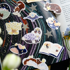 Flake Sticker chất giấy mỹ thuật - có chi tiết nhũ 