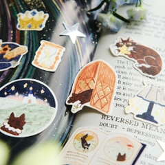 Flake Sticker chất giấy mỹ thuật - có chi tiết nhũ 