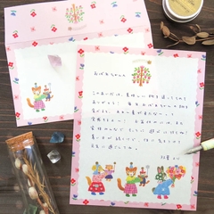 [Letter Set] Set 12 tờ giấy viết thư kèm 4 phong thư Cozyca | Chính hãng Nhật Bản