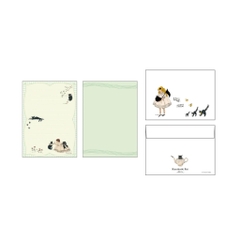 Set giấy viết thư phong bì giấy can và các tệp giấy note | họa sĩ Kurahashi Rei Nhật Bản