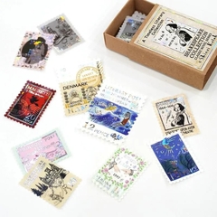 Các mẫu stamp sticker có nhũ/ cán lomo kèm hộp diêm đựng Shinzi Katoh | Chính hãng Nhật Bản