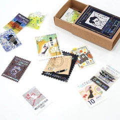 Các mẫu stamp sticker có nhũ/ cán lomo kèm hộp diêm đựng Shinzi Katoh | Chính hãng Nhật Bản