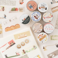 [Chiết lẻ 12 miếng] Các mẫu washi tape cắt sẵn (Kiritori) | Chính hãng Tegamisha