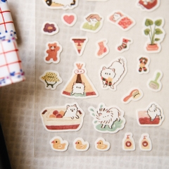 Các mẫu sticker mini giấy mỹ thuật đế trong suốt | original by teayoushop