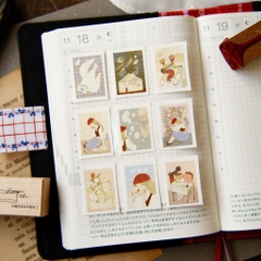 Các mẫu sticker mini giấy mỹ thuật đế trong suốt | original by teayoushop