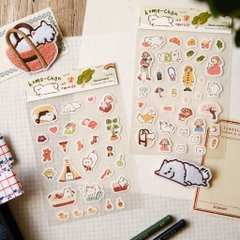Các mẫu sticker mini giấy mỹ thuật đế trong suốt | original by teayoushop