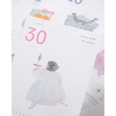 Chiết 1 tháng lịch để bàn 365 ngày năm 2026 Dodolulu with Illustrations & Daily Prompt | Nhập chính hãng