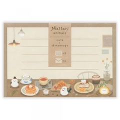 Set giấy viết thư Mini Mattari Animals | 8 giấy thư + 4 phong thư | Hãng NB Nhật Bản