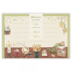 Set giấy viết thư Mini Mattari Animals | 8 giấy thư + 4 phong thư | Hãng NB Nhật Bản