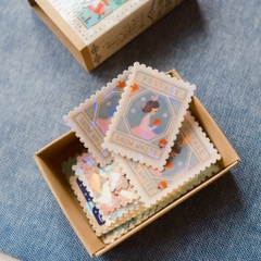 Các mẫu stamp sticker có nhũ/ cán lomo kèm hộp diêm đựng Shinzi Katoh | Chính hãng Nhật Bản
