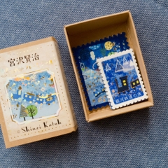 Các mẫu stamp sticker có nhũ/ cán lomo kèm hộp diêm đựng Shinzi Katoh | Chính hãng Nhật Bản
