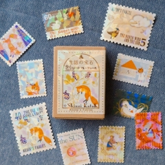 Các mẫu stamp sticker có nhũ/ cán lomo kèm hộp diêm đựng Shinzi Katoh | Chính hãng Nhật Bản