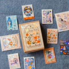 Các mẫu stamp sticker có nhũ/ cán lomo kèm hộp diêm đựng Shinzi Katoh | Chính hãng Nhật Bản
