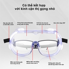 Kính bảo hộ A2601 (Hiệu Ams chống sương mù EN166 bằng PC vừa kính cận)