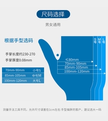 AMS A5206 Disposable Nitrile Gloves (4g, 9-Inch, Textured Fingertips) for electronic, clean room, food, paint