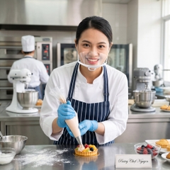 Combo khẩu trang trong suốt và găng tay dùng 1 lần cho nhà hàng, spa, thú y, chăn nuôi (10 khẩu trang + 50 đôi găng tay)