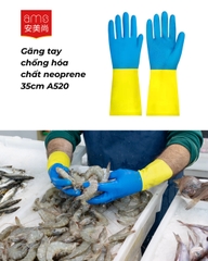 Găng tay Ams chống Axit - Kiềm bằng cao su Chloropren Neoprene xăng dầu model: A520