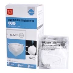 Khẩu trang chống bụi KN95, loại A9501 (5 lớp, có móc cài, hộp 50 chiếc)