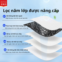 Khẩu trang hoạt tính có van KN95, quy cách A9541V (AMS, đóng gói riêng lẻ, có móc cài qua đầu, hộp 25 cái)