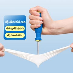 Găng tay nitrile dùng một lần màu trắng, quy cách A5208 (Thương hiệu AMS, hộp 100 cái)