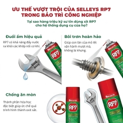 Bình xịt dầu đa dụng nổi tiếng RP7 Selleys Vietnam (Úc), dùng để chống rỉ sét, bôi trơn ổ khóa, bản lề, và đẩy nước ra khỏi động cơ xe máy hoặc thiết bị kim loại