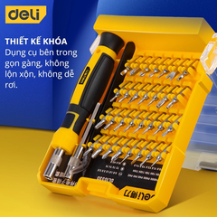 Bộ Tua Vít Đầu Nhỏ Sửa Chữa Đa Chức Năng Deli – 30 Đầu Vít Cao Cấp Chất Liệu Siêu Bền, Thiết Kế Gọn Nhẹ Tinh Tế