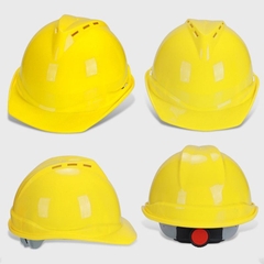 劳保/医疗、劳保用品,头部防护用品,安全帽 黄色散热型 V型带透气孔安全帽，包印刷 (黄色,顶) Mũ bảo hộ Vàng (Có thoáng khí, không xốp)
